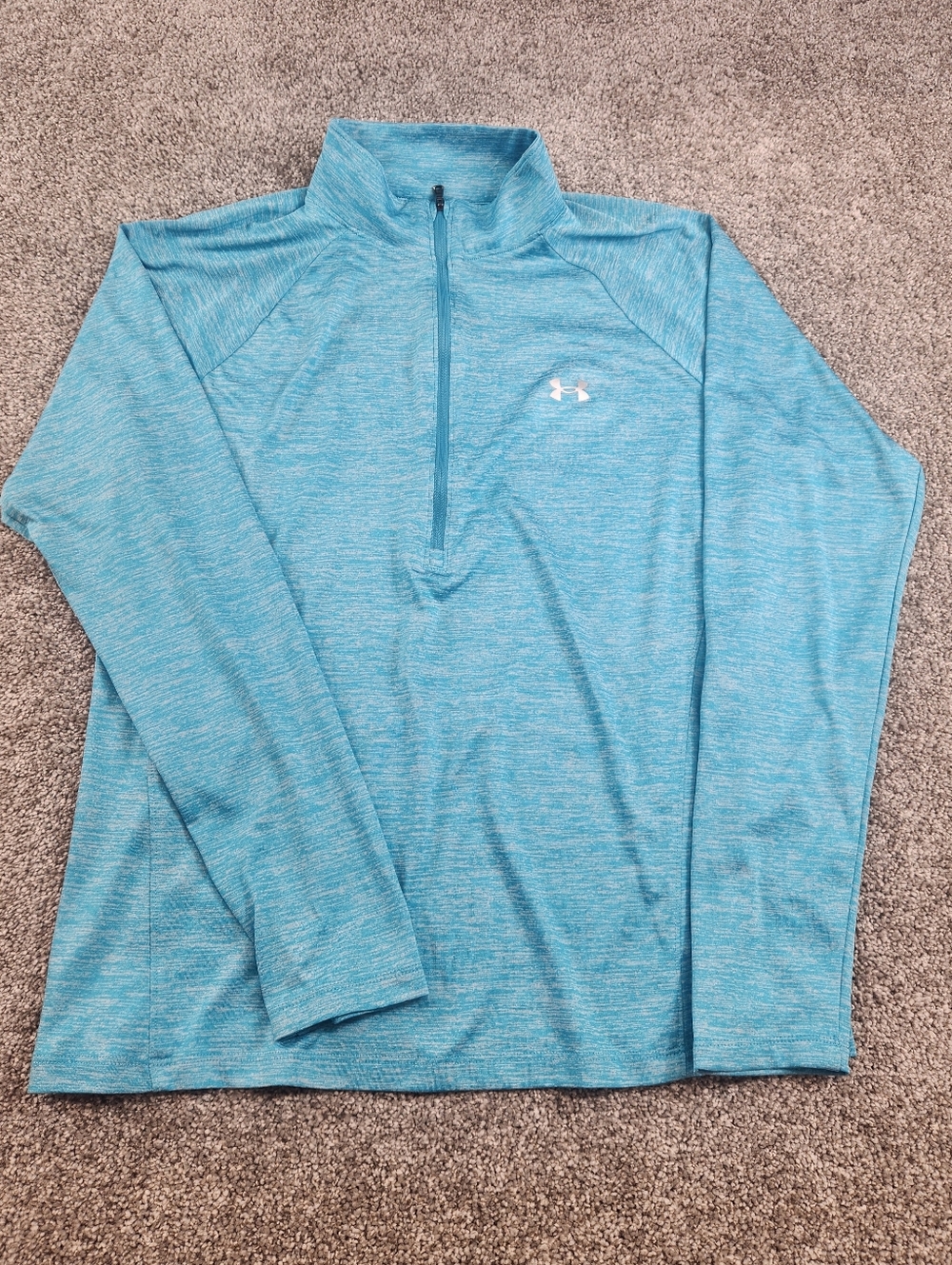 Under Armour UA Women's Size XXL Half Zip Loose Fit Long Sleeve Blue